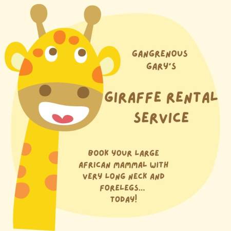 Gangrenous Gary's Giraffe Rental Service