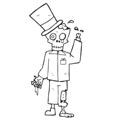An irradiated butler suffering from radiation sickness