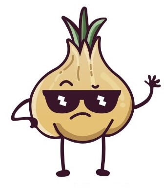 A garlic cartoon character