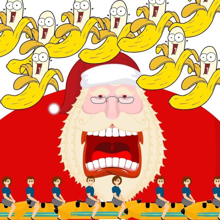 Crazy Santa and plenty of bananas and banana boats