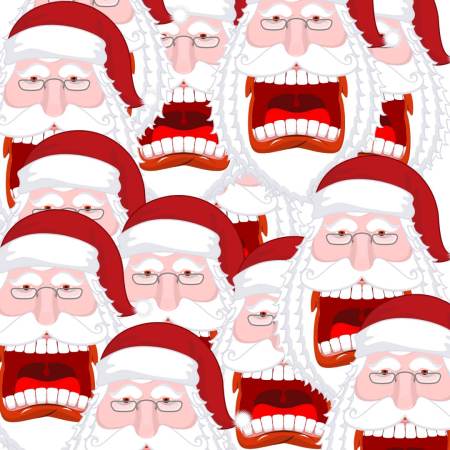 A lot of crazy Santa Clauses