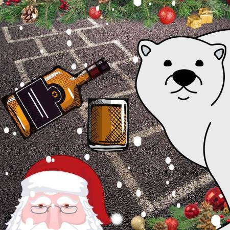Hopscotch, Scotch, a polar bear and Santa at Christmas