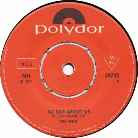 The Who's song So Sad About Us on vinyl