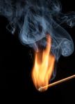 A matchstick burning