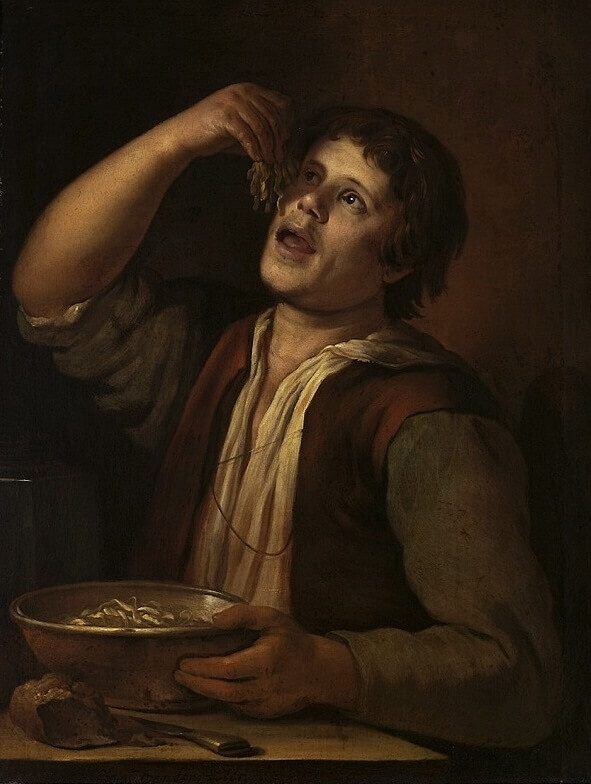 Jan Vermeer van Utrecht's art piece Man Eating Noodles