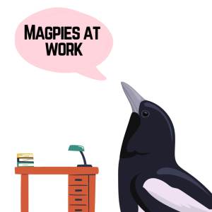 A magpie squawking about magpies at work