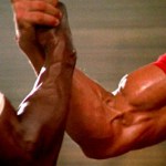 Schwarzenegger arm wrestle with Dillon