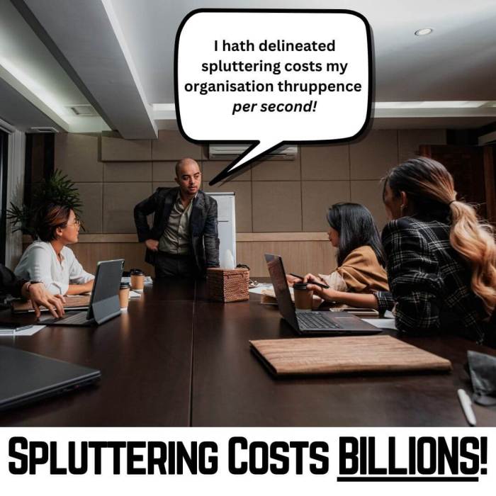 Spluttering at work is a serious problem