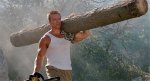 Big Arnie carrying a tree in Commando