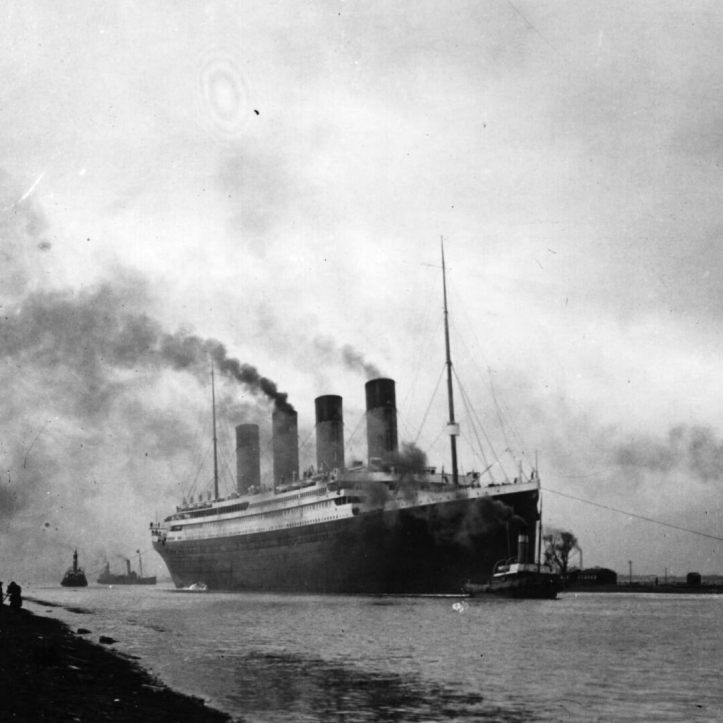 The Titanic leaving Belfast for Southampton