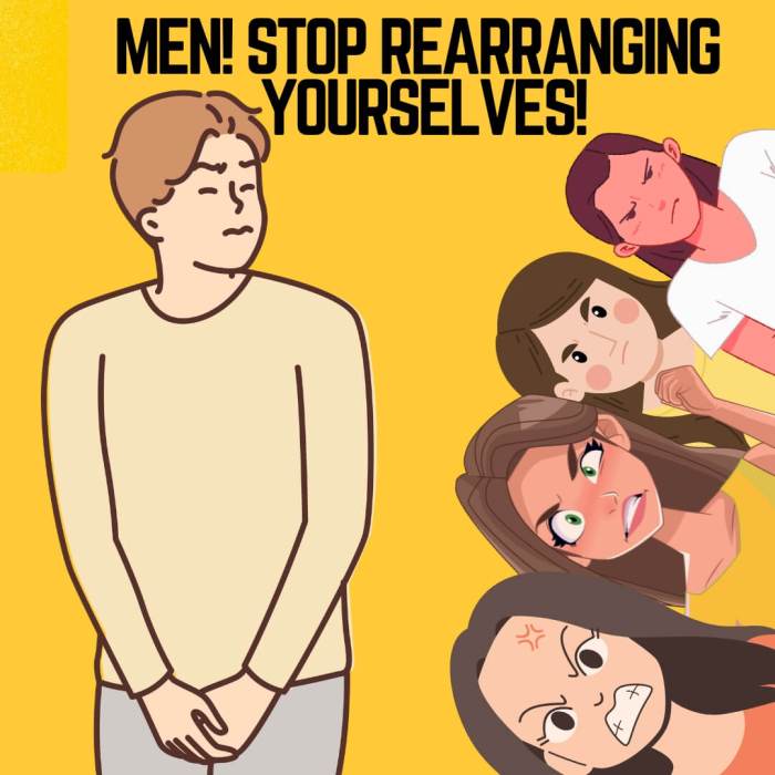 Men rearranging their crotch in public