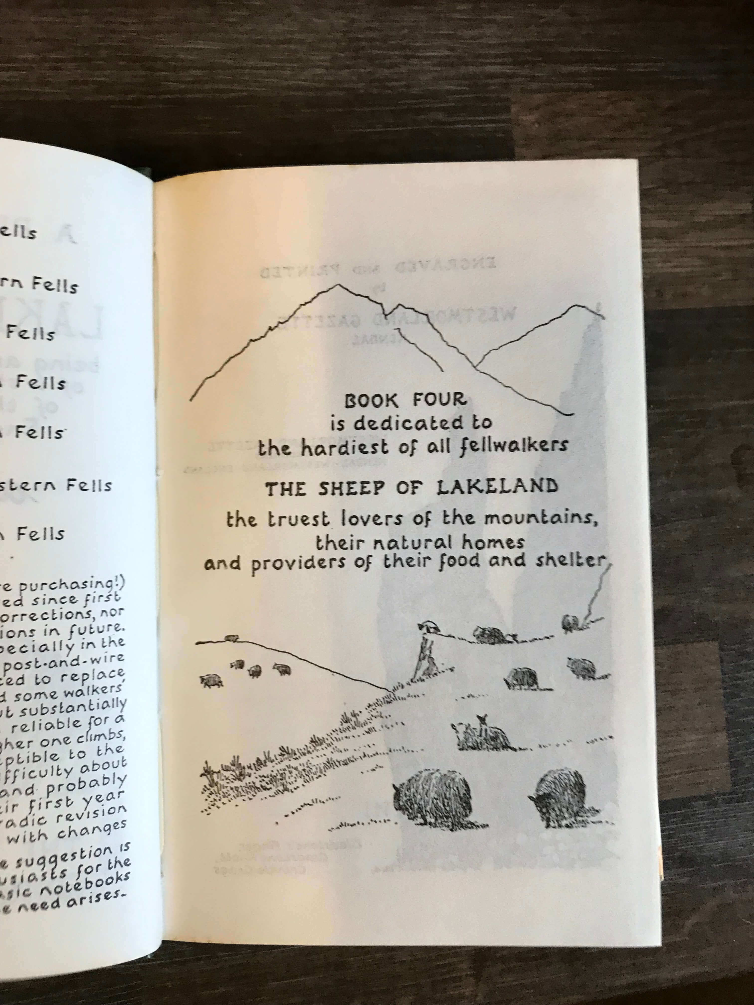 A Pictorial Guide to the Lakeland Fells book four dedication