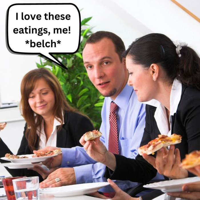 Eating during a meeting is very popular