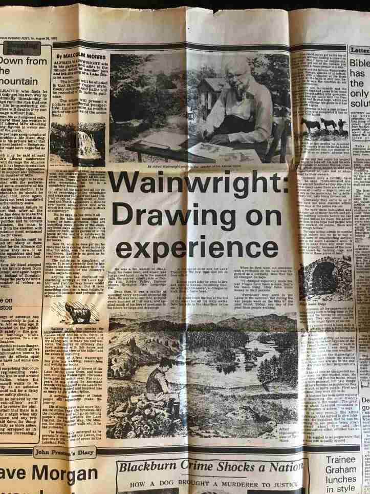 Lancashire Evening Post news item on Alfred Wainwright