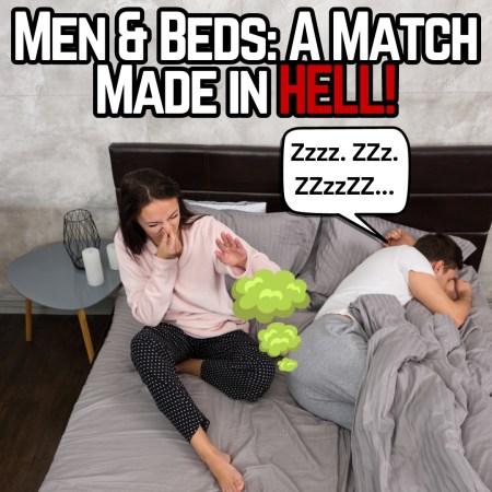 Men farting in bed
