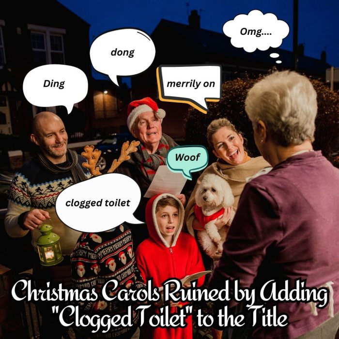 Christmas Carols Ruined by Adding Clogged Toilet to the Title
