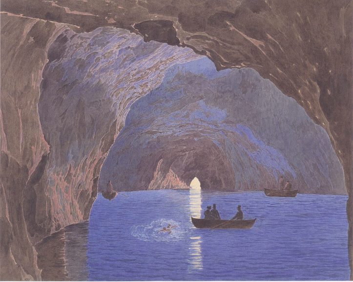 Die Blaue Grotto auf der Insel Capri by Jakob Alt