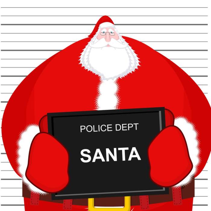 Father Christmas being arrested