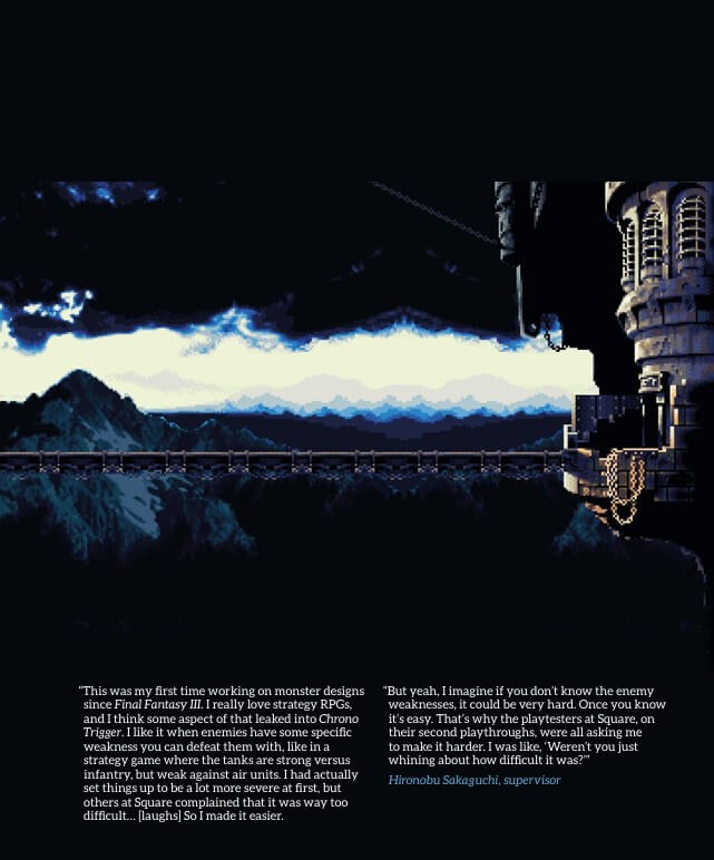 Chrono Trigger display on the SNES from Bitmap Books' SNES Compendium