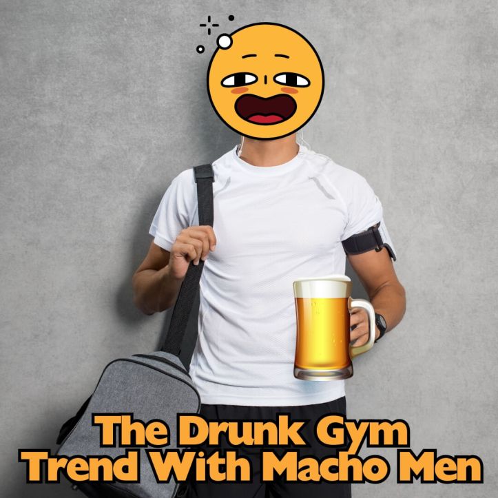 Drunk gym time where real men drink beer