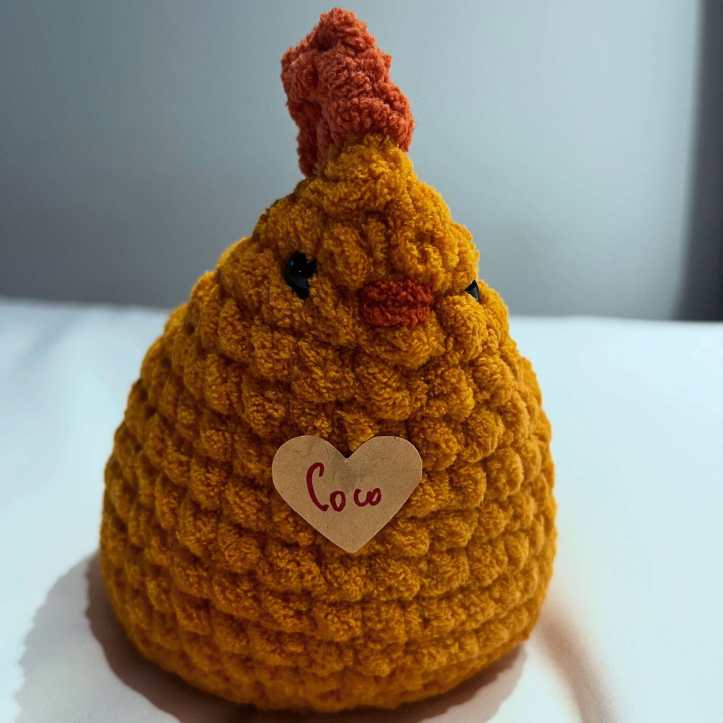Cute yellow chicken cuddly toy