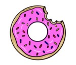 A donut with pink glazing