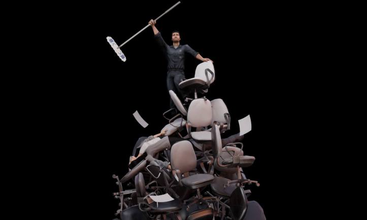 Office Chair Curling champion