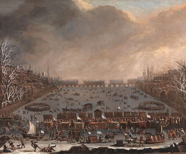 Frost Fair on the Thames, with Old London Bridge in the distance, 1684