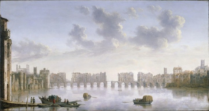 View of Old London Bridge from the West by the Dutch Golden Age painter Claude de Jongh