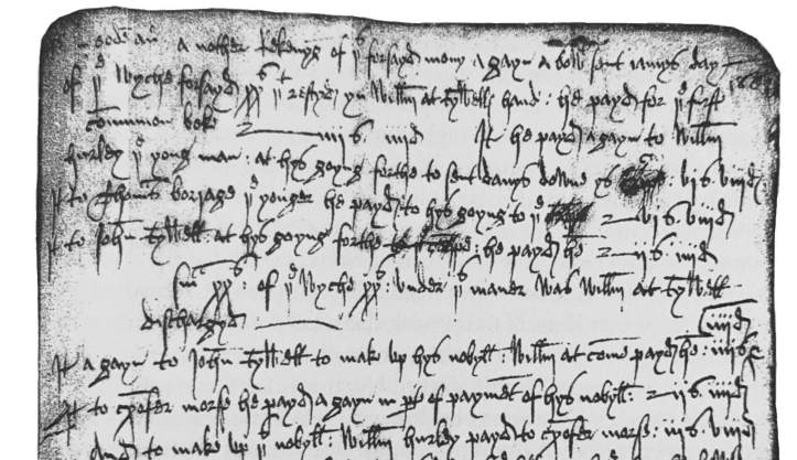 Trychay's churchwarden's account showing his parish's support for the 1549 Prayer Book Rebellion